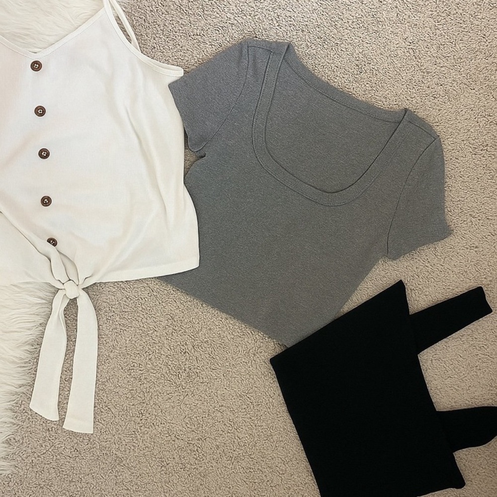 Elegant Women's Camisole Trio - White, Gray, and Black